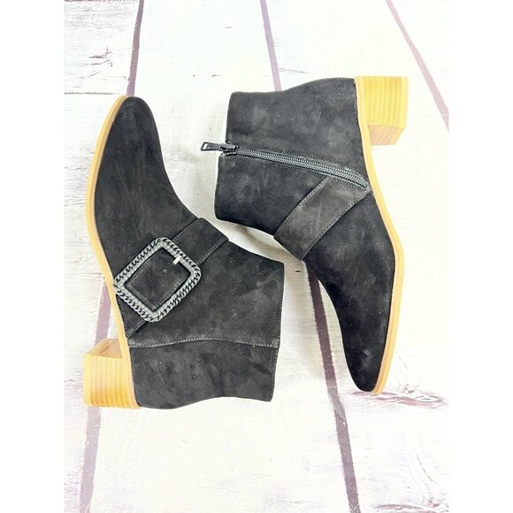 Jack Rogers‎ Izzie Suede Bootie Ankle Boot Black Women Size 8 M new - Picture 4 of 5